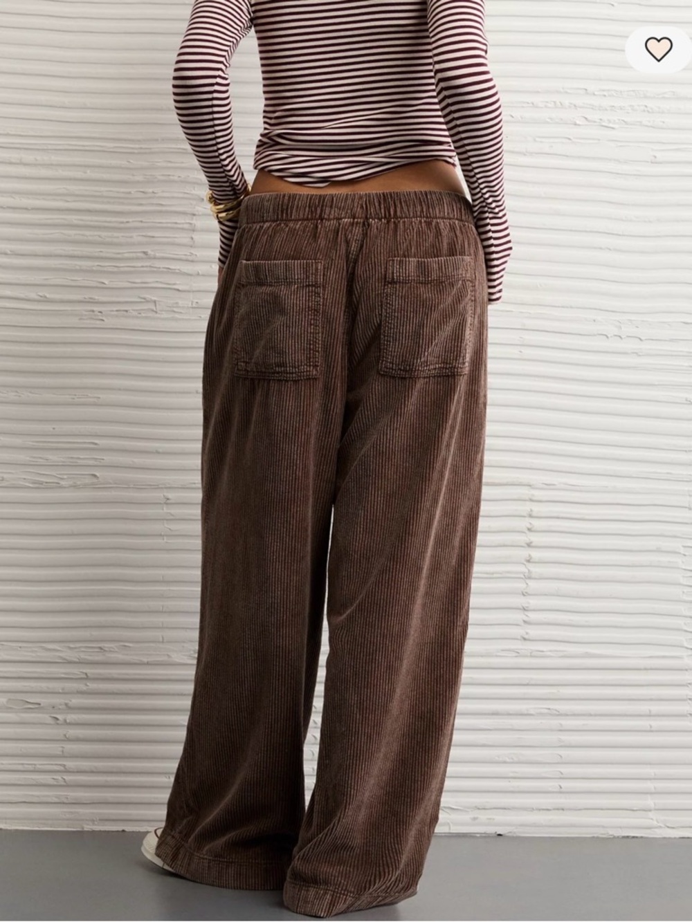 AE Stretch Corduroy Low-Rise Baggy Wide-Leg Pant